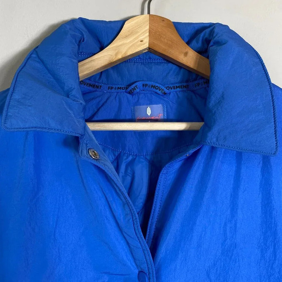 NWOT Free People FP Movement Off the Bleachers Coaches Jacket Women's Small Blue - Picture 9 of 16